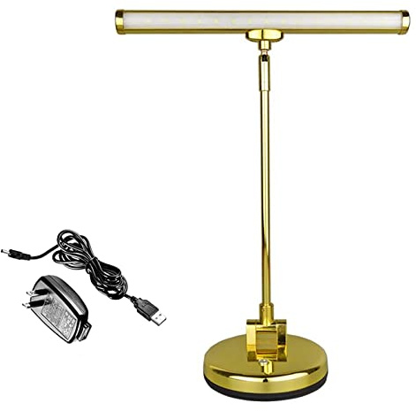 Vantone LED Piano Light for Upright Pianos - Durable Aluminum Alloy Desk Lamp for Sheet Music Illumination Reading Studying Working (Gold Glossy)