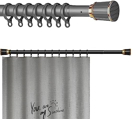Draggardinstänger 0,4m Till 5m, No Drill Spring Duschdraperistång, Justerbar Lång Gardinstång För Fönster Eller Dusch Rost Aldrig Halkfritt (Color : Gray, Size : 4.1m-5m)