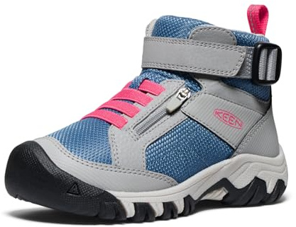 KEEN Unisex-Child Targhee Boundless Adaptive Alternative Closure Durable Hiking Boots, Alloy/Rouge Red, 4
