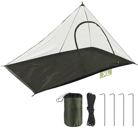 EFUTURETIME Mosquitera Grande de Camping, 240X140X110cm, Mosquitera de Viaje Portátil y Ligera, Tienda de Mosquitera, Mosquitera de Exterior para Senderismo, Techo a Pabellón-Verde