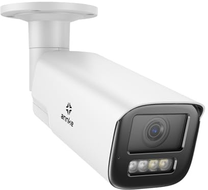 ANNKE ACZ800 4K IP PoE Überwachungskamera mit 4-Facher optischer Zoom, 2-Wege Audio, Person- und Fahrzeugerkennung mit Akustischen Alarmen und Blitzalarmen, IP67 Wasserdicht, Vollfarb-Nachtsicht