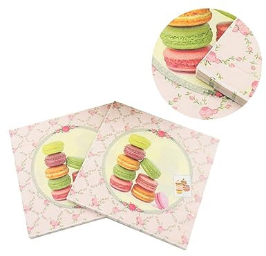 OFFSCH Bunte Servietten Mit Macaron-kuchen-aufdruck 20 Blatt Bedruckte Serviettenpapier Für Party Hochzeit Geburtstag