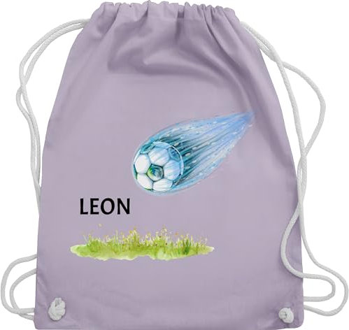 Turnbeutel Rucksack - Fußball Geschenke für Jungs Kinder Fußball Geschenk Mitgebsel - Unisize - Pastell Lila - beutel fussball fußballfan stoffbeutel schulanfang sportbeutel fußballfans