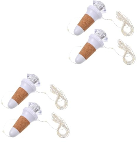 Alipis 4pcs Wine Bottle Stopper Lamp Creative Party Light Decorative for Party LED String Light USB Charging Port