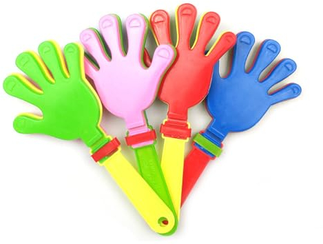 MWUMRCM 4 Pezzi Batacchio A Mano 19 Cm Per Feste Rumorosi Batacchio A Mano In Plastica Colorata Rumorose Batacchio Mano Per Eventi Sportivi E Carnevale(Colore Casuale)