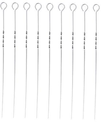 POPETPOP 20piezas Brochetas De Acero Inoxidable Para Barbacoa Brochetas Metálicas Antiadherentes Para Parrilla De Kebab Pinchos Morunos Para Carne Barbacoa