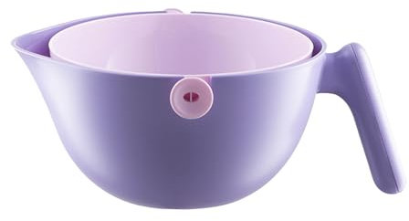 Scolapasta da cucina, a doppio strato, cesto per lavare verdure, a doppio strato, in plastica, multiuso, cestino scolapasta per frutta per cucina (viola)