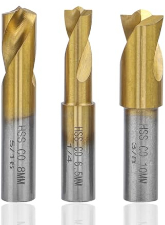 HaoTrade 3Pcs Spot Weld Drill Bit Set, HSS Spot Weld Cutter Remover Tool | 5/16 Titanium Coated Spot Welding Cutter Drill Bits, 6.5mm 8mm 10mm High Speed Welder Remover Cutter Tips for Drilling, Wood