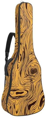 Gitarrentasche mit Karottenmuster, gepolstert, mit verstellbaren Schultergurttaschen, Rot, Mehrfarbig 02, 42.9x16.9x4.7 in, Lässiger Tagesrucksack