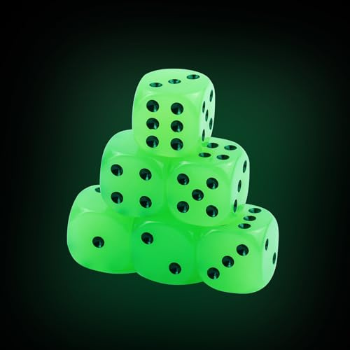 6 dadi da gioco da 25 mm al buio, dadi per DND, MTG, RPG, Tenzi, Yahtze, Bunco, giochi da tavolo, matematica, teaching, KTV Bar in famiglia