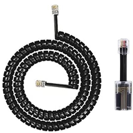 ERHUO Cavo districante per cornetta telefonica da 3 m, cavo non arrotolato e 1 cavo telefonico anti-groviglio, girevole a 360 gradi