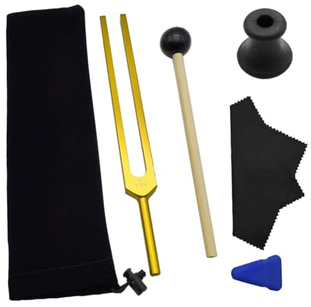 Reinscer F 174 HZ Stimmgabel-Set Stimmgabel Zur Chakra-Heilung, Klangtherapie, Um Körper, Geist und Seele in Perfekter Harmonie zu Halten, Gold 1 SET
