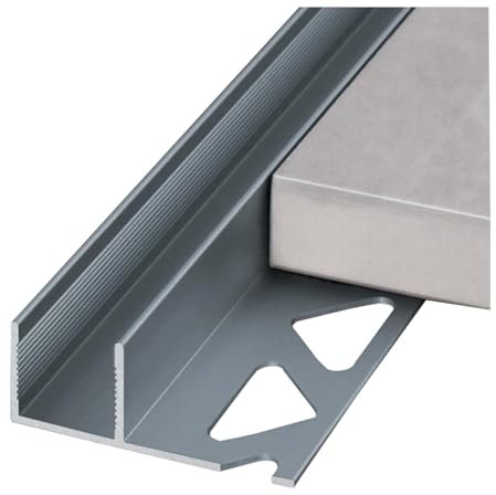 Yiustldd Striscia divisoria Piatta da 3 m, Striscia di soglia in Alluminio per Porte, Profilo di Finitura per Pavimenti per pareti Metalliche e Piastrelle,Grigio,13cm