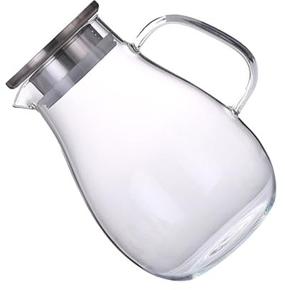 GLEAVI Jarra Sujetar Agua de Grande de Vidrio Capacidad Fácil de Previene Salpicaduras y Adecuado Hogar y Bebidas Frías