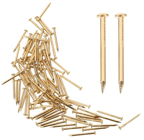 Cabilock Lot De 100 Clous En Laiton Doré 1.20 X 0.30 Pouces Clous Ronds Pour Meubles Chinois Et Boîtes Décoratives Style Ancien Accessoires De Fixation