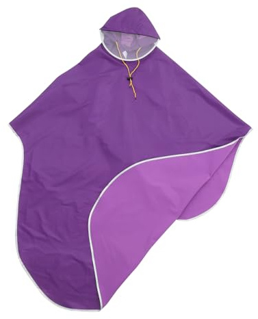 VICASKY Mens Bike Poncho Raincoat with Hood Windproof Oxford Cloth Scooter Cover Lightweight Tear Resistant Rain Cape for Cycling Wheelchair Outdoor Activities Purple