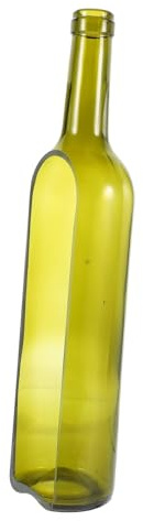 MALUGOGO Candeliere in vetro tagliato verde scuro con collo drenabile per vasi di fiori e insalata di frutta, decorazione bordi sicuri senza sughero, contenitore in vetro multiuso per artigianato
