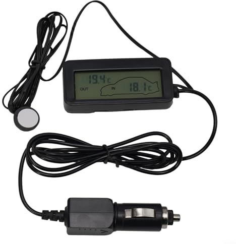 Thermomètre de voiture à affichage numérique LCD 12 V, jauge de température intérieure et extérieure pour tous les véhicules 12 V, pour une surveillance précise de la température dans les voitures