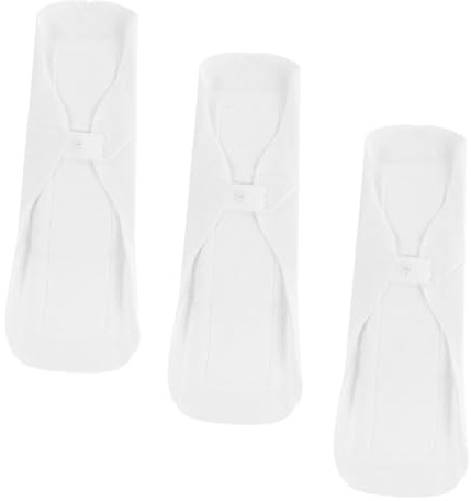 Warmhm 3 Stück Teiliges Wiederverwendbare Baumwoll Menstruationspads Waschbare Damenbinden für Teenager und Frauen Atmungsaktive Sanitary Towels für Reisen und Alltag