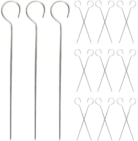 Didiseaon Brochettes de Barbecue en Acier Inoxydable 25X15 CM Lot de 50 Pièces Réutilisables pour Grillades au Four et Friteuse à Air Brochettes Métalliques pour Viande et Légumes pour