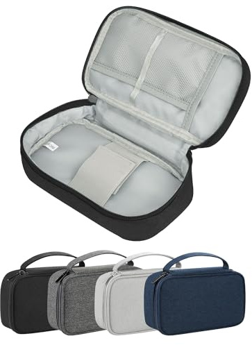 Arae Elektronik Organizer Tasche Kabel Tech Pouch Einfachschicht 20x12x5,3cm Tragbare Kabelaufbewahrung für Ladegeräte USB-Kabel Kopfhörer, Leichtes Reise-Essential, M - Schwarz