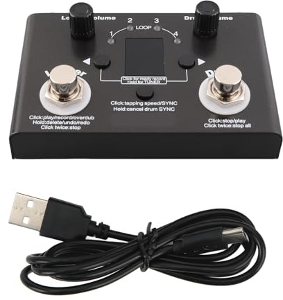 Omquot Pedale Looper per Batteria Ad Alta sensibilità con Tempo di Registrazione di 11 Minuti, per Esibizioni Dal Vivo
