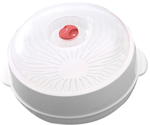 LIFKICH Vaporiera da Microonde in Plastico Bianco Manico, la Cottura Rapida e L'isolamento Termico di Pesce e Riso, per Forni a Microonde