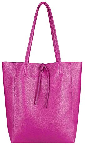 OBC Made in Italy Damen Leder Tasche XXL DIN-A4 Shopper Tote Hobo Bag Henkeltasche Handtasche Umhängetasche Ledertasche Schultertasche