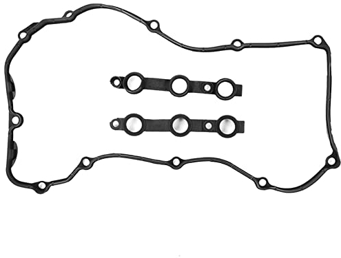 Keenso Rocker Cover Gasket Set, Rubber Car Engine Valve Cover Gasket Bolt Seals Set Cylinder Head Cam Cover Gasket for E36 E38 E39 E46 11129070990