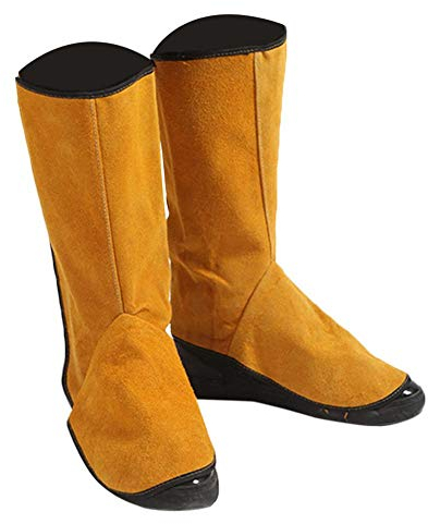 Liery Schweißer Fußabdeckung Leder Verschleißfester Wärmeisolierter Feuerfester Blumenspritzer Geeignet Für Schweißen Spritzen Schlachtung Automobil