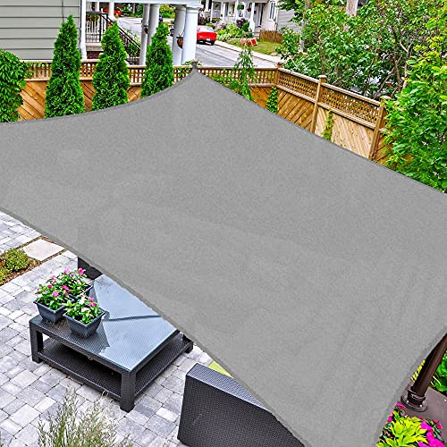ASTEROUTDOOR Sonnensegel, rechteckig, 2,4 x 3,5 m, UV-Schutz, für Terrasse, Hinterhof, Rasen, Garten, Outdoor-Aktivitäten, Grau
