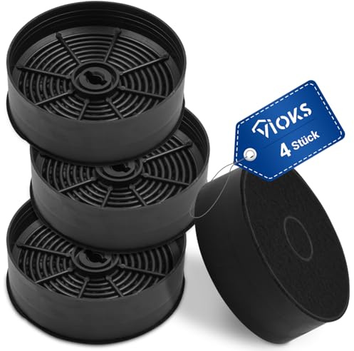 VIOKS Kolfilter (set med 4) för AEG ECFB03 spisfläkt aktivt kolfilter extraktor huva tillbehör