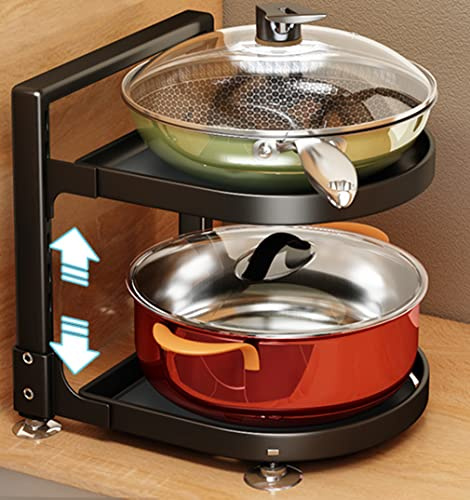 SEVEMIGHT Organizadores de estantes para ollas, Soportes Ajustables para Tapas de ollas, Organizador de ollas y sartenes, Organizador de Tapas, Soporte de Estante de Esquina, Estante de gabinete,E