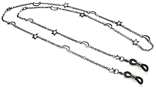 DNLKWGO Pentagramm-Brillenkette, Sonnenbrillenketten mit Stern und Mond, Lesebrillenhalter für Damen