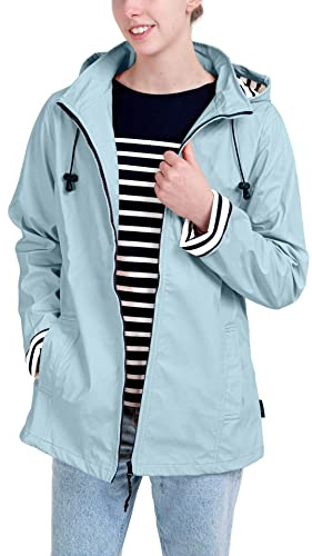 Breizh Ocean - ERQUY vattentät vax, smal passform med randig interiör - dam - från XS till 4XL, Himmelsblå, 4XL