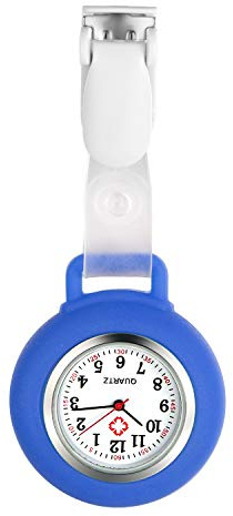 Avaner Krankenschwesteruhr Silikon Schwesternuhr mit Clip: Taschenuhr Krankenschwester Schwesteruhr Pflegeruhr Ansteckuhr FOB Analog Quarzwerk Uhr für Arzt Doktor Krankenschwester Damen Herren