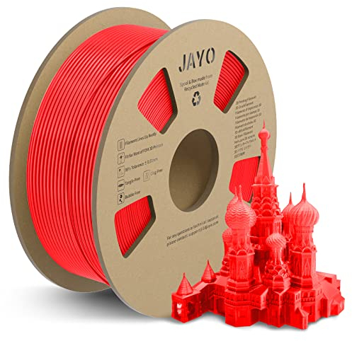JAYO PLA+ Filament 1.75mm, Erhöhte Zähigkeit PLA Plus Filament-3D-Druckmaterialien, Maßgenauigkeit +/- 0.02mm, Neatly Wound, 1.1 kg Spule(2.42 LBS, 330M), PLA+ Rot