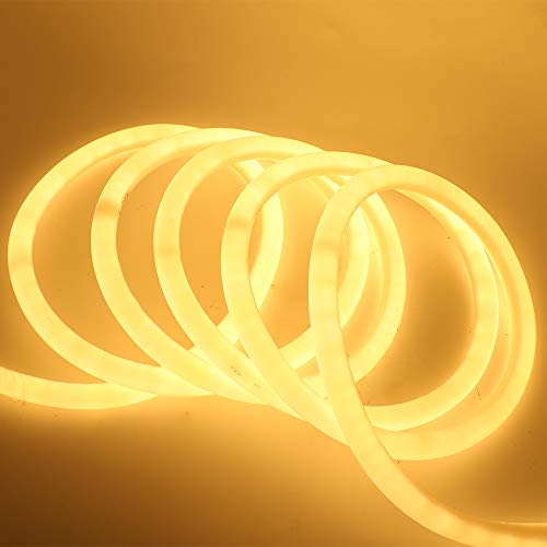 220V Neon LED Streifen,10m LED Lichtschlauch Außen, LED Band Silikon IP65 Wasserdicht 3000K Schneidbar Flexibel Neonlicht für Schlafzimmer, Party, Zuhause, Küche,Weihnachten,Dekoration, Bar etc