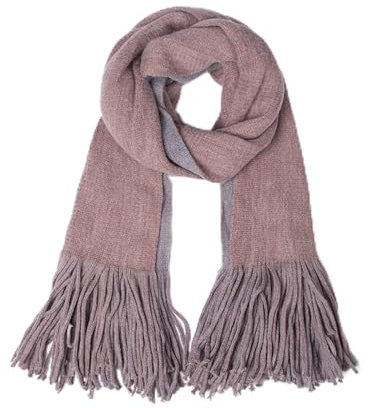 Whoiy Kaschmir Schal Herren Grau, Winterschal Damen Xxl Quaste Schal Wraps 195X33cm Warmer Winterschal-Poncho