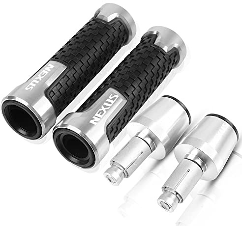 ISITAC per Gilera Fuoco 500 GP800 GP850 Nexus Moto Manubrio Manopole Anti Skid Manubrio cap estremità Spina Accessori in Alluminio CNC (Colore : Argento)