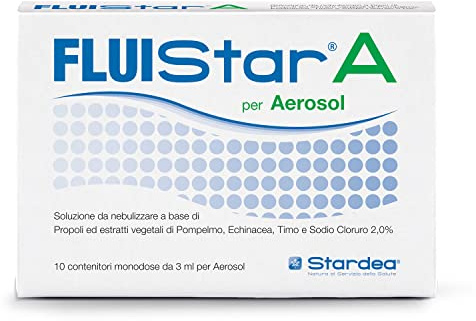 Soluzione Per Aerosol Fluistar A - Propoli E Timo - 10 Fiale STARDEA | Dispositivo Medico Da Nebulizzare Con Pompelmo, Echinacea E Sodio Cloruro 2% - Fiale Monodose Da 3 ml