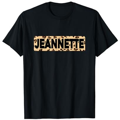 Jeannette Imprimé Léopard Personnalisé Nom Jeannette T-Shirt
