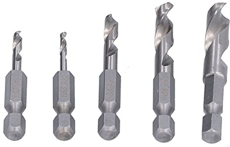 15/64 Extra Short Drill Bit High Speed Steel Hex Shank 5 Pcs Drill Bits Short Forhining Drilling Hex