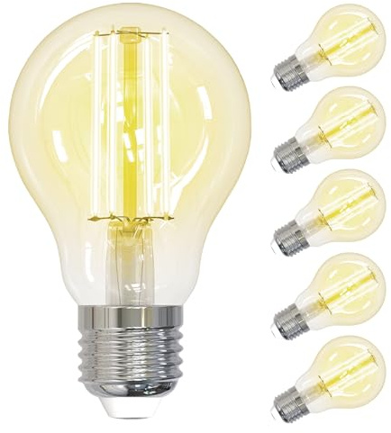ANTELA Ampoule LED E27 7W 806LM 4000K lumière Naturelle, 60W Equivalent à incandescence Lampe à Filament, Non-Dimmable, Lot de 6