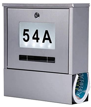 Edelstahl-Briefkästen mit stabilem Schlüsselschloss, wandmontierter wasserdichter Briefkasten mit transparenter Abdeckung