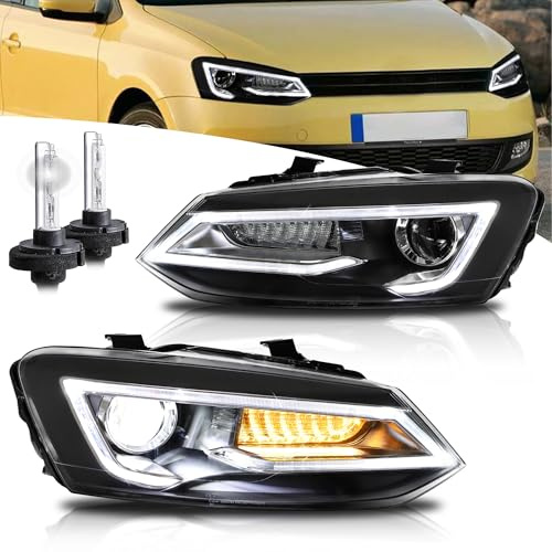 VLAND Scheinwerfer kompatibel für Polo 5 6R 6C 2009-2016 (Nicht für GTI/1.6 6R/R), 1 Satz (Regulär+d2h)
