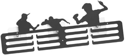 JISADER Medaillenaufhänger für Medaillen, Medaillenhalter, stabil mit Schrauben, schwarzes Medaillen-Aufbewahrungsregal aus Eisen, Tischtennis