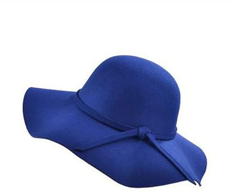 Michear Fedora-Hüte für Damen, Wolle, breite Krempe, Schlenker, faltbar, Filz, Bowler mit schönem Band
