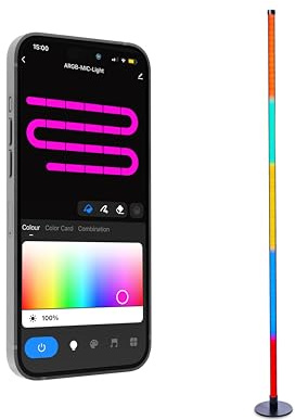 Lytup™ RGB Smart Floor Lamp – Alexa & App Control, WiFi 2.4GHz LED Standing Light with Color Changing, Music Sync & Dimmable Brightness for Living Room, Bedroom & Gaming (iOS/Android Compatible)