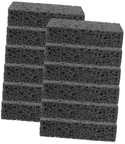 12pcs Cellulose Cleaning Sponge Reusable Dish Scrubber | Black Finish, Washable Pack for Kitchen Tasks, Thorough Cleaning with Efficient Everyday Use